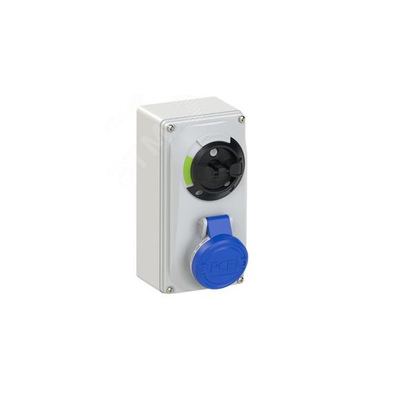 Розетка настенная 16A/230V/1P+N+E/IP44, с         выключателем и блокировкой PCE 6113-6