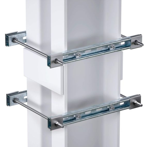 Обжимной комплект монтажных профилей тип 1, обхват конструкции габаритами 550 на 440 мм, для крепления 2 оболочек одного типоразмера винтами din 84 M6X40 8 шт. , горячеоцинкованный