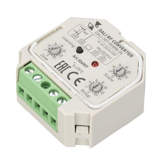 Конвертер RF-сигнала DALI-307-RGBW-IN (DALI-BUS, RF, PUSH) (IARL, -) Arlight 026507
