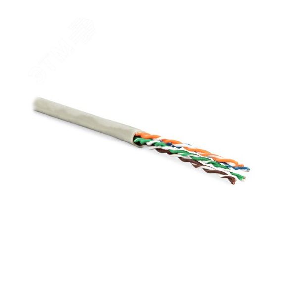 Кабель витая пара неэкранированная U/UTP категория 5e 4 пары (24 AWG)многожил Hyperline UUTP4-C5E-P24-IN-PVC-GY