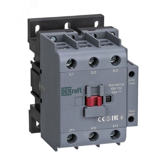 Контактор 95А 48В АС3 АС4 1НО+1НЗ КМ-102 SE (Dekraft) 22335DEK