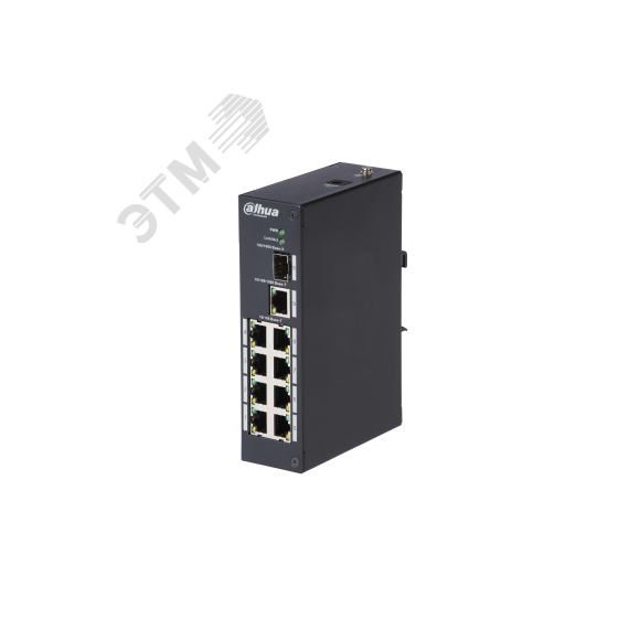 Коммутатор неуправляемый, 8x100 Мб/с RJ45, 1x1000 Мбит/c, 1xSFP, грозозащита Dahua DH-PFS3110-8T