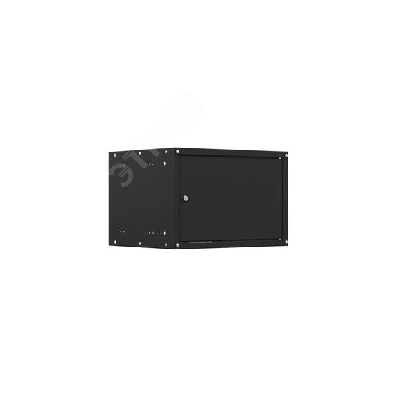 Шкаф настенный телекоммуникационный LIME 9U 550х450х500мм, 2 профиля 19, дверь сплошная металл, боковые стенки несъемные, разобранный, черный RAL 9005 NTSS NTSS-WL9U5545FD-BL