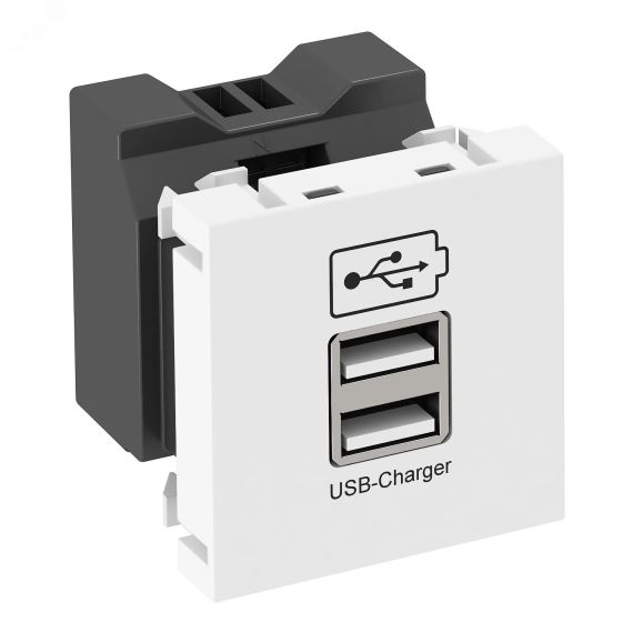 Зарядное устройство USB тип А(1,2 А / 2 х 0,6 А, белый) OBO Bettermann MTG-2UC2.1 RW1