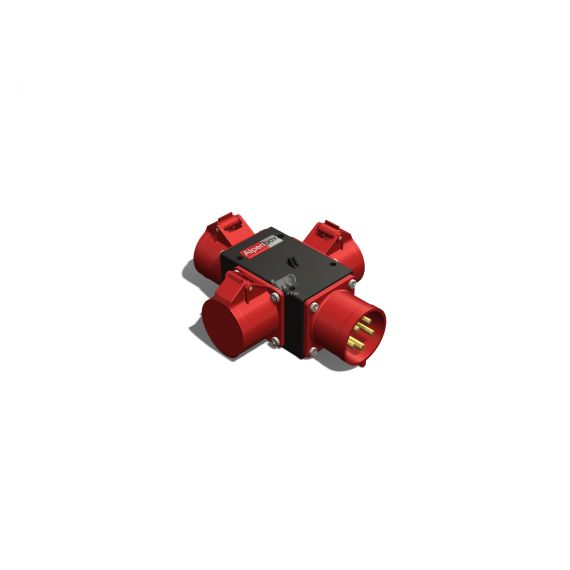 Устройство распределительное переносное пластик IP44 32A корпус 75х120х80 черный AlpenBox 0370007