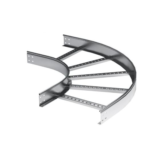 Угол горизонтальный 90 80x400 R300 в комплекте с крепежными элементами и соединительными пластинами, необходимыми для монтажа, цинк-ламельный