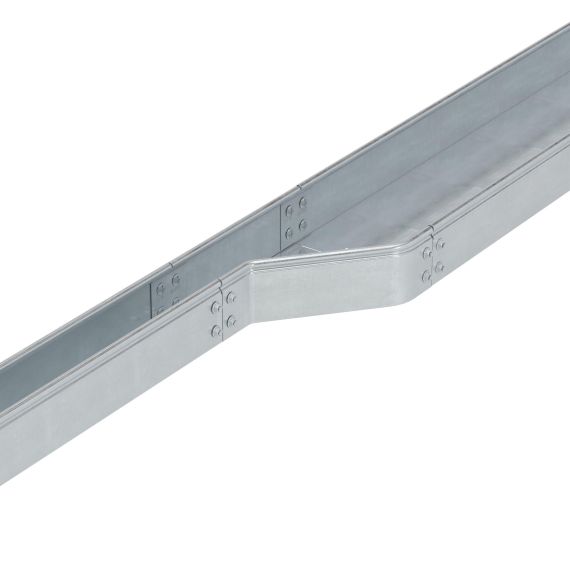 Переходник RRD правосторонний 600/500 H80 в комплекте с крепежными элементами и соединительными пластинами, необходимыми для монтажа, горячеоцинкованный