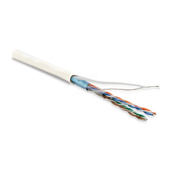 Кабель витая пара. экранированная F/UTP. категория 5e. 4 пары (26 AWG). многожильный (patch). экран - фольга. LSZH. нг(С)-HF. –20C – +75C. белый Hyperline 243618