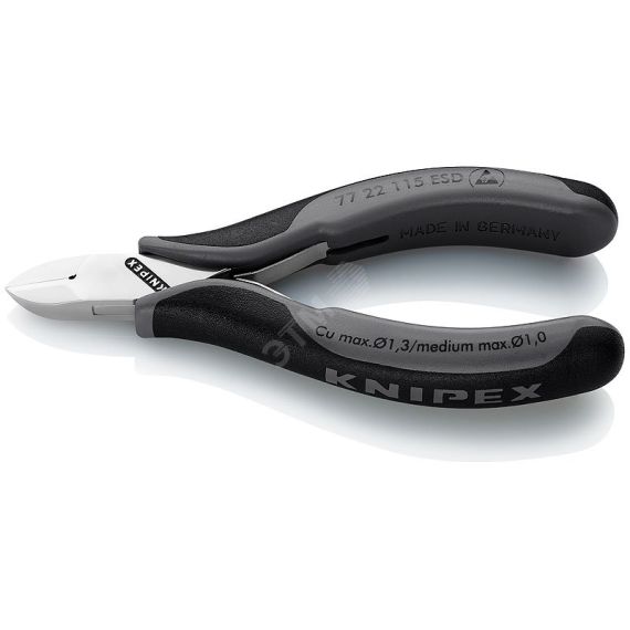 Кусачки боковые для электроники антистатические 115 мм Knipex KN-7722115ESD