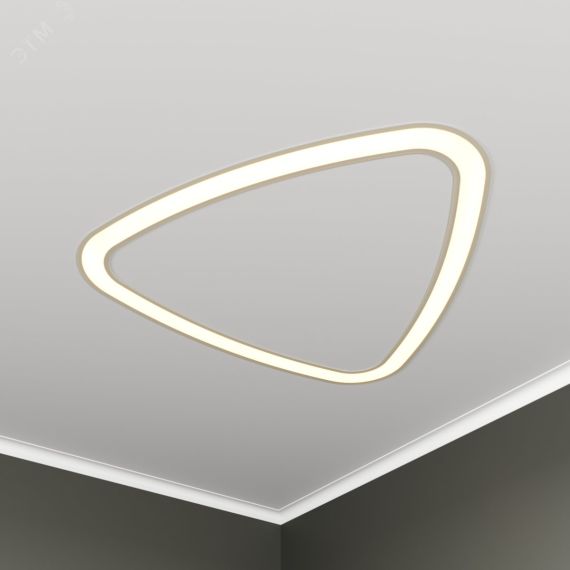 Светильник светодиодный RVE-LBX-HOLE-LITUS-846-VG (Треугольник Рело закругл. с отв. 846х806х80мм S50мм 56Вт встраиваемый под шпаклевку 4000K Белый) RVElektro RVE00003624