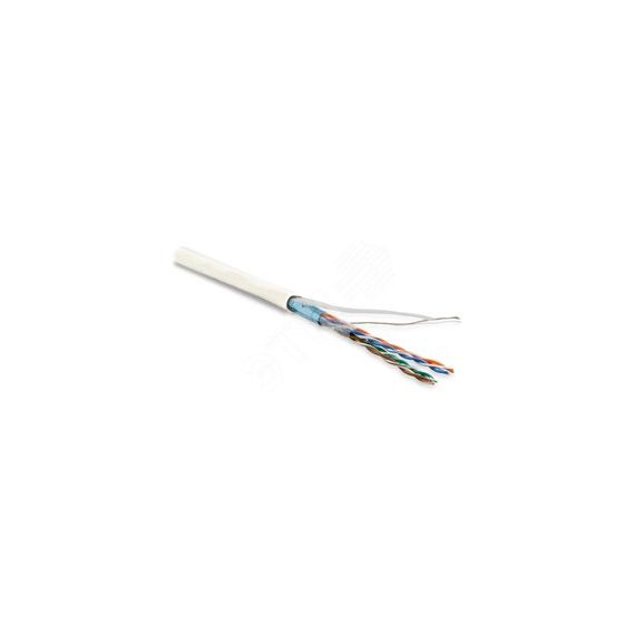 Кабель витая пара. экранированная F/UTP. категория 5e. 4 пары (26 AWG). многожильный (patch). экран - фольга. LSZH. нг(С)-HF. –20C – +75C. белый Hyperline 243618