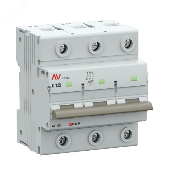 Выключатель автоматический AV-125 3P 125A (D) 10kA EKF AVERES EKF mcb125-3-125D-av