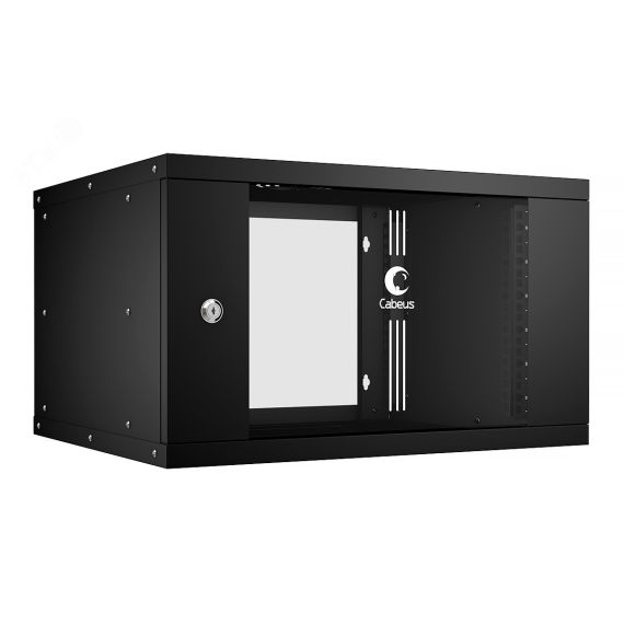 Шкаф телекоммуникационный настенный 19дюймов 6U Cabeus WSC-05D-6U55/45-BK