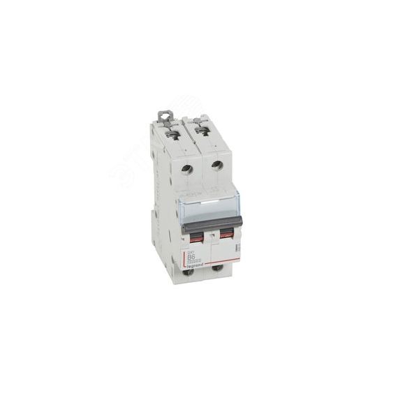 Выключатель автоматический двухполюсный 6А B DX3 10kА/16kА LEGRAND 408939
