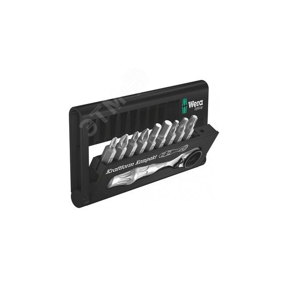 Набор бит Bit-Check 10 Zyklop Mini 1 с трещоткой 10 предметов WERA WE-073645