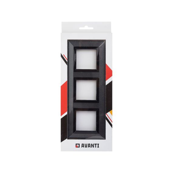 Рамка из металла, "Avanti", темно-серая, 3 поста (6 мод.)