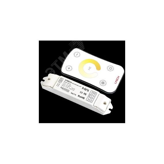 CCT контроллер для светодиодной ленты 12-24V IP20 135x30x20 мм c пультом, 2CH 72/144W(12V/24V) (LTECH) Вартон M2+M3-3A