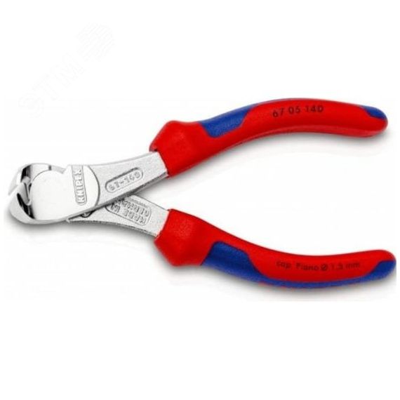 Кусачки торцевые особой мощности резка - мягкая проволока 4мм проволока средней твердости 31мм твердая проволока 2мм рояльная струна (HRC 59) 15мм L=1 Knipex KN-6705140