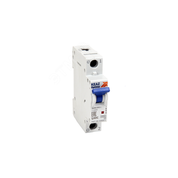 Выключатель автоматический однополюсный 10А K 10кА DC OptiDin BM63-1K10-DC-УХЛ3-РЕГ КЭАЗ 280647