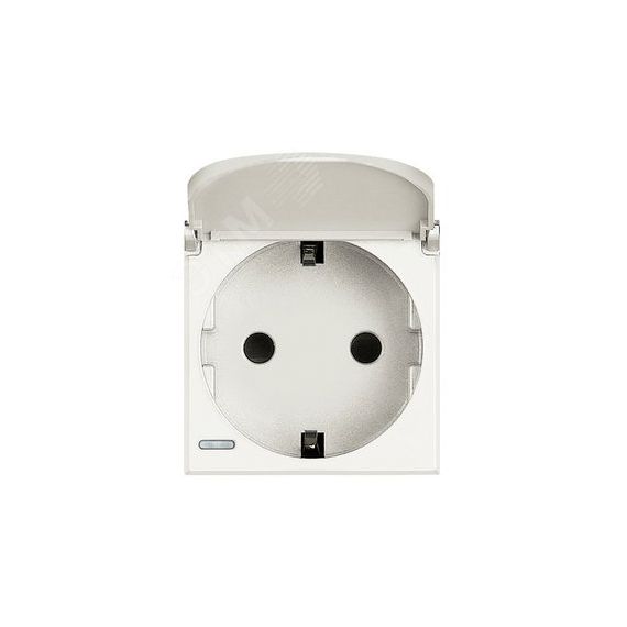 Axolute Розетка 2К+З с заземлением с крышкой 10/16А 250В боковые контакты Schuko автоматические клеммы белый немецкий стандарт LEGRAND HD4141PW