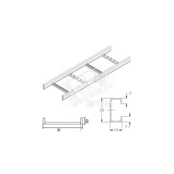 Лоток лестничный 500х60 KS Vergokan HDKS60.500