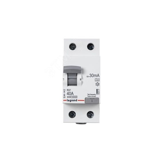 ВДТ RX3 - 2П - 40 А - тип A - 30 мА - 2 модуля Daccord/Legrand 402037
