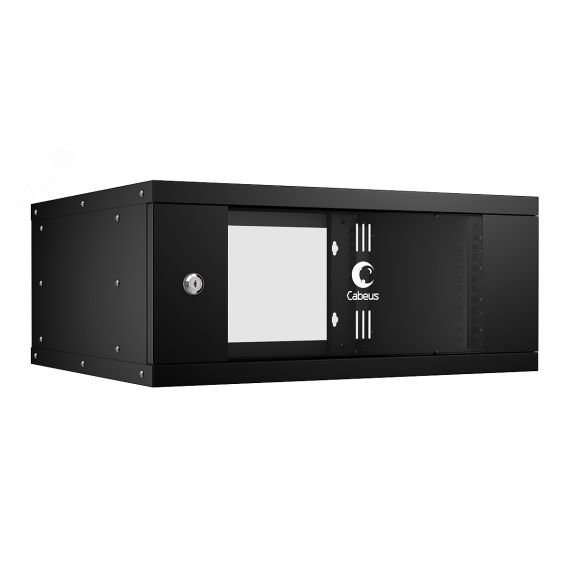 Шкаф телекоммуникационный настенный 19дюймов 4U Cabeus WSC-05D-4U55/45-BK