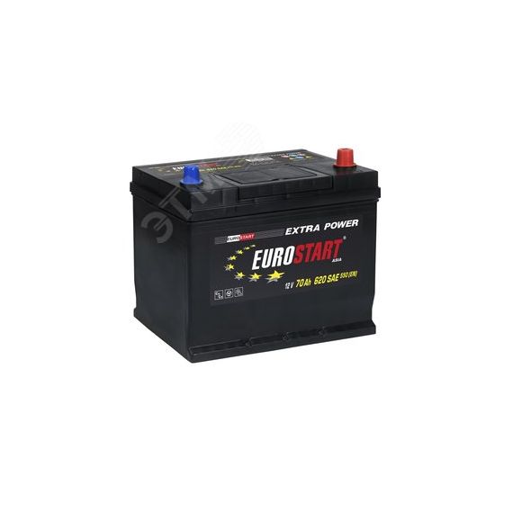 Аккумулятор автомобильный EUROSTART Extra Power Asia 70Ah R+ (нижний борт) EUROSTART EUA700