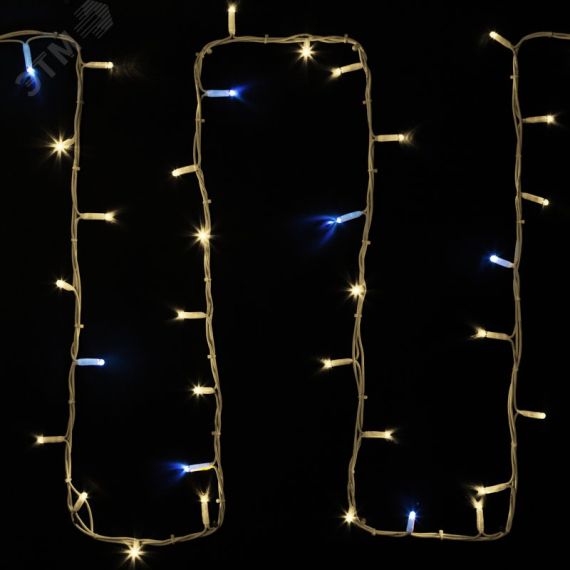 Гирлянда Нить Дюраплей 20 м, с эффектом мерцания, белый каучук, 24 В, тёплый белый Neon-Night 315-536