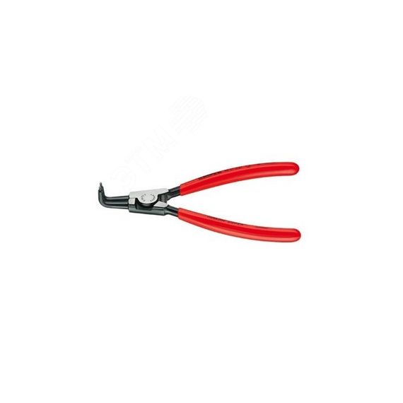 Щипцы для внешних стопорных колец губки под углом 90° посадочный размер 85 - 140 мм диаметр наконечников 32 мм L-300 мм Cr-V чёрные обливные рукоятки Knipex KN-4621A41