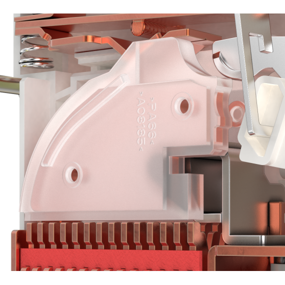 Газогенерирующая межполюсная перегородка с ферромагнитной вставкой для более эффективного дугогашени