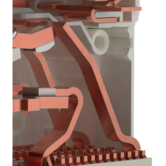 Дугоотводящая омедненная ферромагнитная скоба - формирует траекторию движения дуги в де-ионную решет