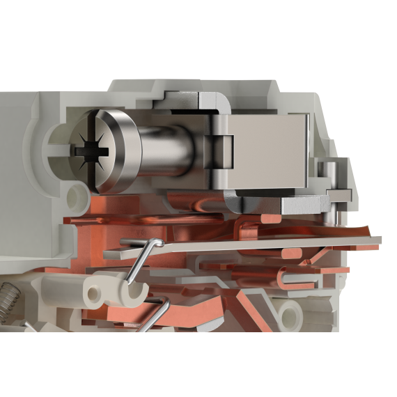 Номинальный момент затяжки клемм 5 Нм - конструкция выключателя обеспечивает номинальный момент затя