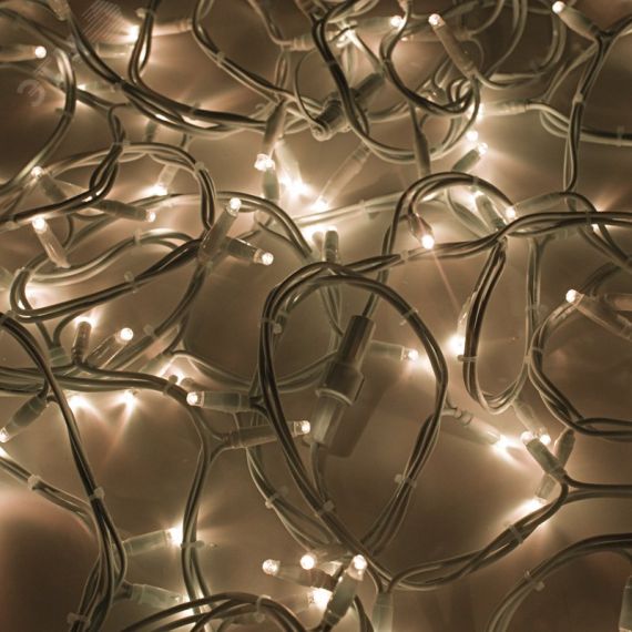 Гирлянда Нить Дюраплей 20м, постоянное свечение, белый каучук, 24В, тёплый белый Neon-Night 315-506