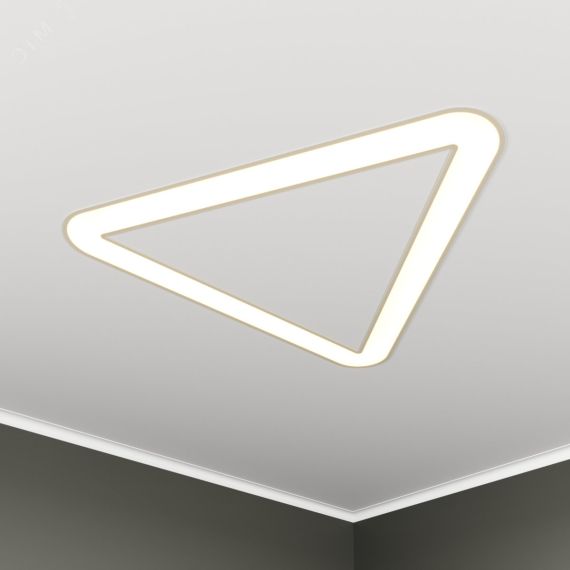 Светильник светодиодный RVE-LBX-HOLE-TRIO-SOFT-446-VG (Треугольник закругл. с отв. 446х402х110мм S80мм 24Вт встраиваемый под шпаклевку 4000K Белый) RVElektro RVE00003507