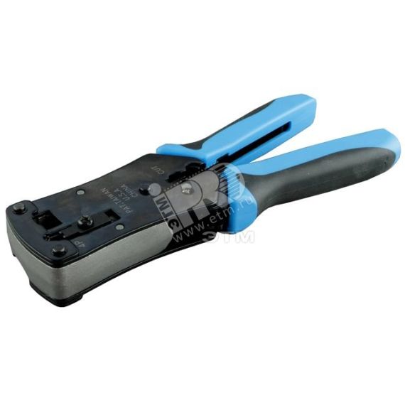 Инструмент обжимной для RJ-45/ RJ-12 профессиональный Hyperline 19817