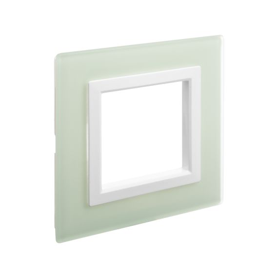 Рамка из натурального стекла, "Avanti", светло-зеленая, 1 пост (2 мод.)