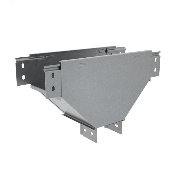 Т-ответвитель переходник 80х500-200 мм верт. c разворотом трассы на 90 гр. ПЛЮС (нижняя часть меньше исходной) КМ-профиль PL3582