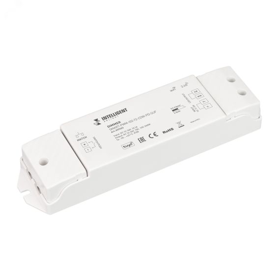 INTELLIGENT ARLIGHT Диммер SMART-PWM-102-72-CDW-PD-SUF (12-36V, 2x5A, TUYA Wi-Fi, 2.4G) (IARL, IP20 Пластик, 5 лет) Arlight 037422