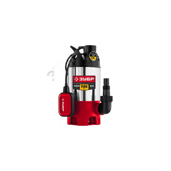 Насос дренажный для грязной воды НПГ-М3-1100-С ЗУБР, 1100 Вт, корпус нерж.сталь ЗУБР НПГ-М3-1100-С