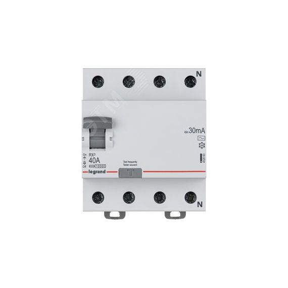 ВДТ RX3 - 4П - 40 А - тип AC - 30 мА - 4 модуля Daccord/Legrand 402063