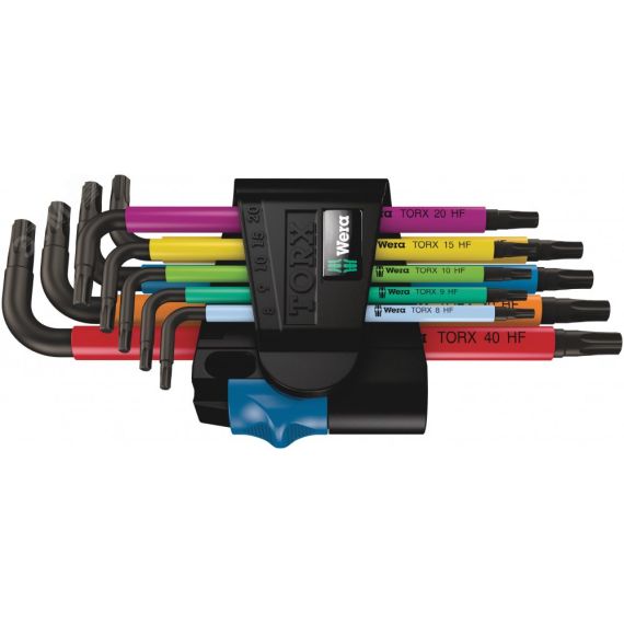 Набор Г-образных ключей с функцией фиксации крепежа 967/9 TX Multicolour HF TORX 1 TX 8 - TX 40 9 предметов комплектация: 9x 967 SL TORX HF Multicolou WERA WE-024179