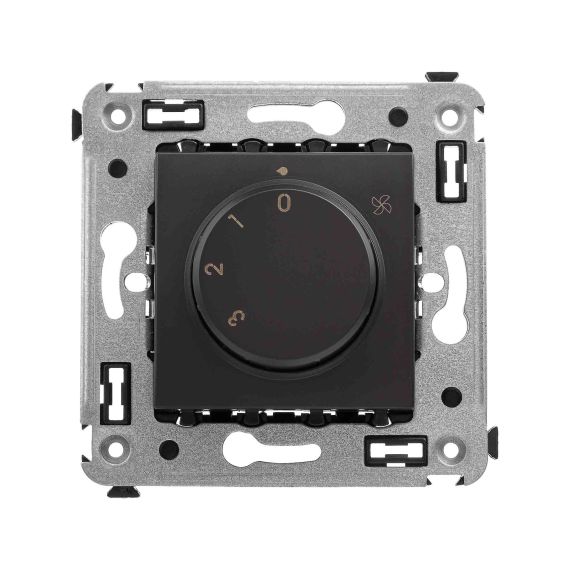 Механизм управления вентиляторами в стену, "Avanti", "Черный матовый"