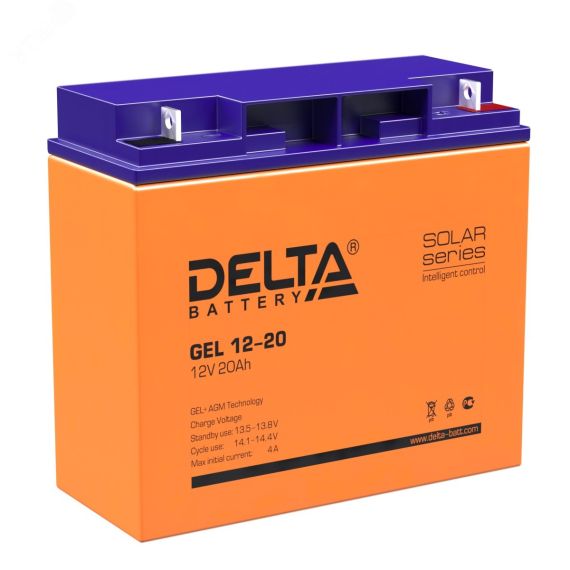 Аккумулятор GEL 12В 20Ач Delta GEL 12-20