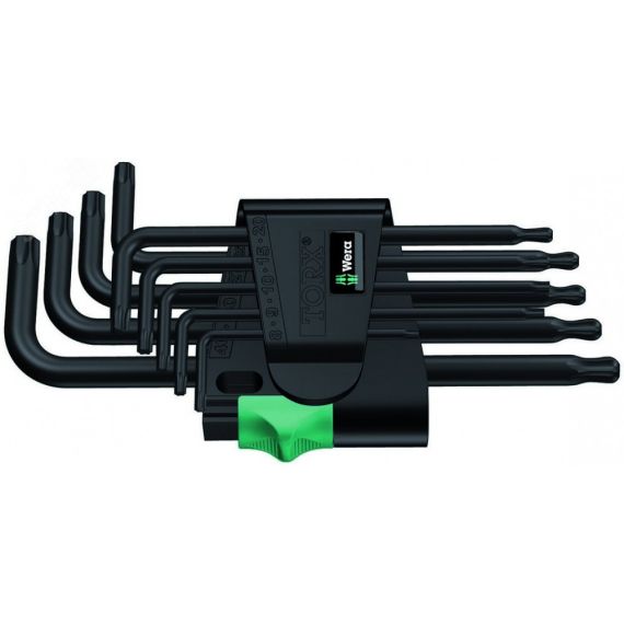 Набор Г-образных ключей 967/9 TX 1 PKL TORX BlackLaser с шаром TX 8 - TX 40 9 предметов WERA WE-024242