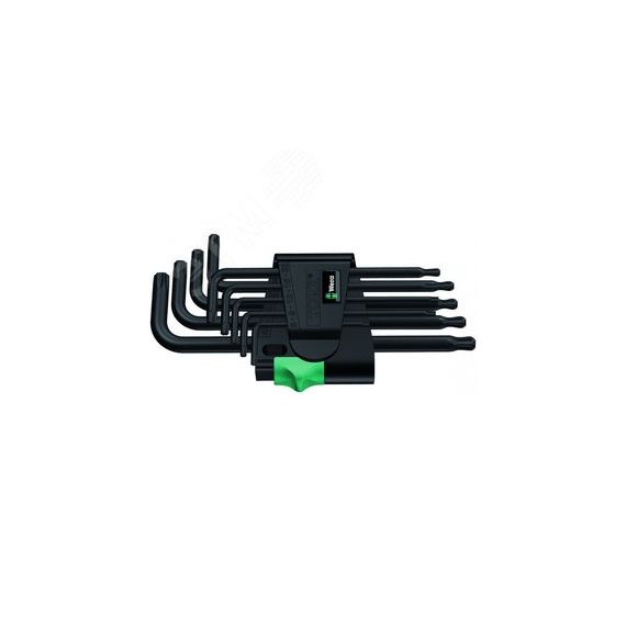 Набор Г-образных ключей 967/9 TX 1 PKL TORX BlackLaser с шаром TX 8 - TX 40 9 предметов WERA WE-024242