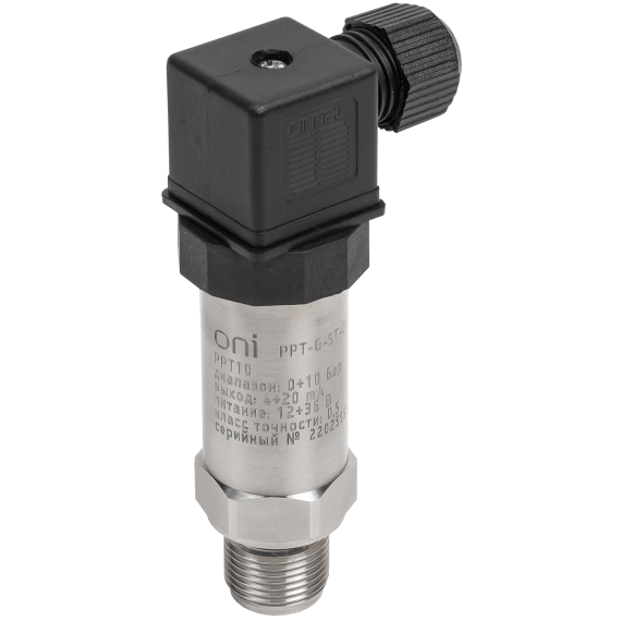 Преобразователь избыточного давления PPT10 0,5% 0-10Бар 4-20мА G1/2 DIN43650 ONI