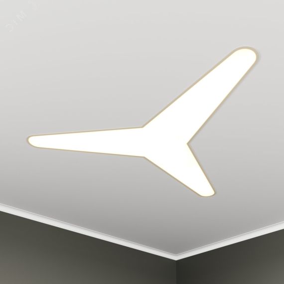 Светильник светодиодный RVE-LBX-KASAI-SOFT-1430-V (Трехлучевая звезда закругл. 1430х1258х120мм 52Вт встраиваемый 4000K Белый) RVElektro RVE00002897