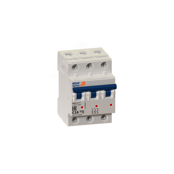 Выключатель автоматический трехполюсный 1А C 6кА AC OptiDin BM63-3C1-УХЛ3-РЕГ КЭАЗ 243310