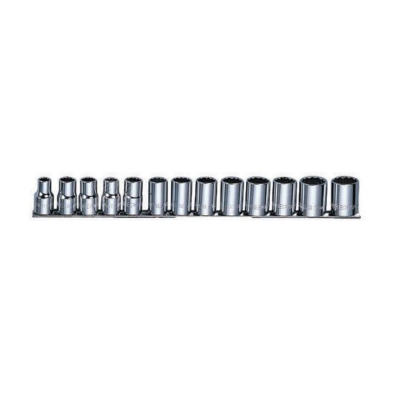 Набор головок торцевых 12-гранных MAXI-DRIVE 1/2''DR на держателе, SAE 3/8--1-1/8'', 13 предметов Jonnesway S05H4213S